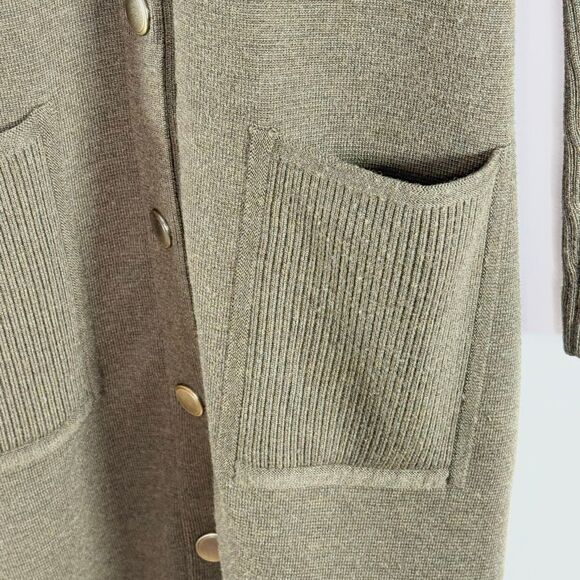 Worth Hunter Green Wool Military Style Long Button Down Cardigan - Women’s US s - Picture 5 of 9